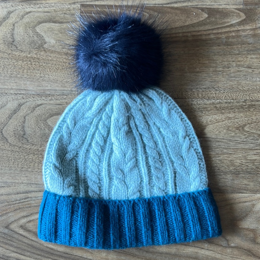 Boden Knit Beanie with faux fur Pom Pom